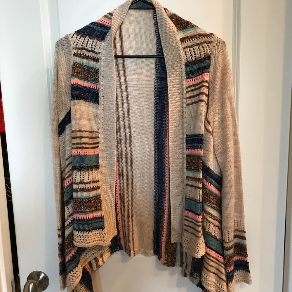 Multi-colored striped cardigan